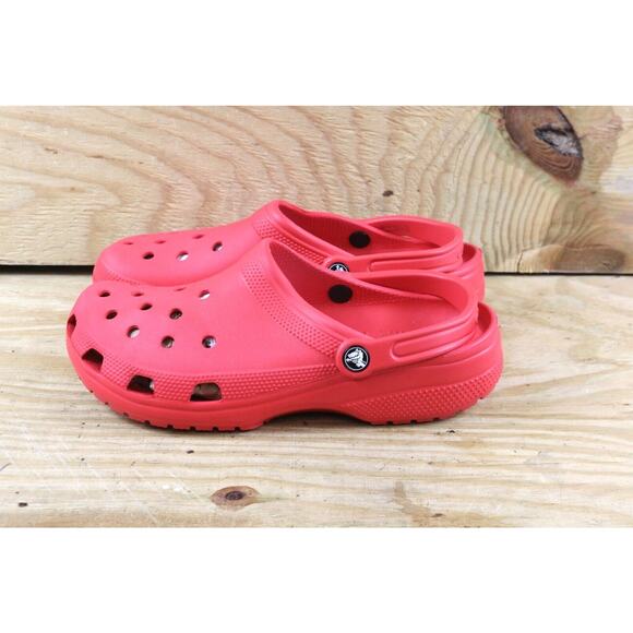 New Crocs Clogs Mens 10 Varsity Red Classic Mules Slip On - Picture 1 of 6